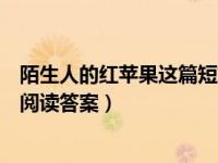 陌生人的红苹果这篇短文写了一件什么事（陌生人的红苹果阅读答案）