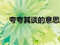 夸夸其谈的意思解释（夸夸其谈的意思）