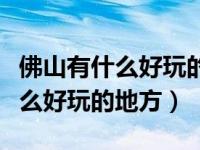 佛山有什么好玩的地方适合小孩子（佛山有什么好玩的地方）