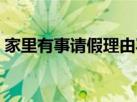 家里有事请假理由写啥（家里有事请假理由）
