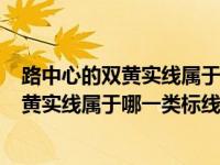 路中心的双黄实线属于哪一类标线a:指示标线（路中心的双黄实线属于哪一类标线）