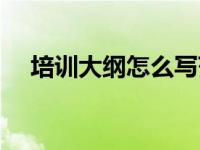 培训大纲怎么写范文（培训大纲怎么写）