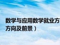 数学与应用数学就业方向及前景论文（数学与应用数学就业方向及前景）