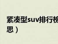 紧凑型suv排行榜前十名（紧凑型车是什么意思）