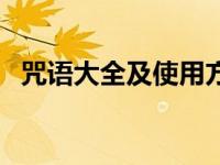 咒语大全及使用方法（咒语的次序怎么做）