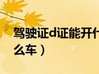 驾驶证d证能开什么车型（驾驶证d证能开什么车）