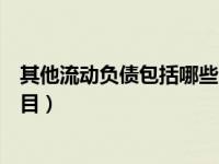 其他流动负债包括哪些会计科目（其他流动负债包括哪些科目）
