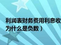 利润表财务费用利息收入为什么是负数（财务费用利息收入为什么是负数）
