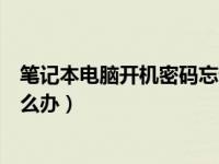 笔记本电脑开机密码忘记怎么办（台式电脑开机密码忘了怎么办）