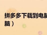 拼多多下载到电脑版怎么下（拼多多下载到电脑）
