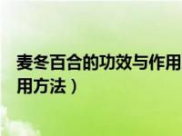 麦冬百合的功效与作用及食用方法（百合的功效与作用及食用方法）