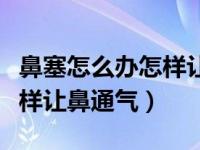 鼻塞怎么办怎样让鼻通气持久（鼻塞怎么办怎样让鼻通气）