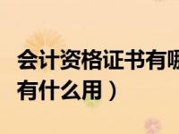 会计资格证书有哪些（统计专业技术资格证书有什么用）