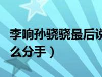 李响孙骁骁最后说了什么（孙骁骁和李响为什么分手）