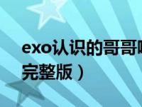 exo认识的哥哥哔哩哔哩（exo认识的gege完整版）
