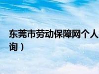东莞市劳动保障网个人社保信息查询（东莞市社保局个人查询）