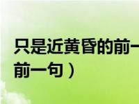 只是近黄昏的前一句诗是什么（只是近黄昏的前一句）