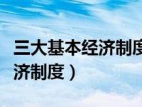 三大基本经济制度指的是哪三个（三大基本经济制度）