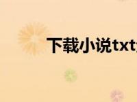下载小说txt全集（下载小说txt）