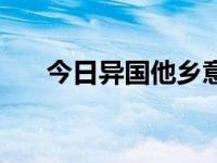 今日异国他乡意思（异国他乡的意思）