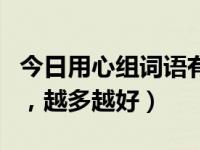 今日用心组词语有哪些词语有哪些（用心组词，越多越好）