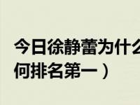今日徐静蕾为什么这么有名（徐静蕾的博客为何排名第一）