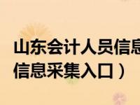山东会计人员信息采集时间（山东省会计人员信息采集入口）