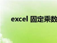 excel 固定乘数（excel乘以固定数值）