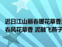 迟日江山丽春暖花草香泥融飞燕子沙暖睡鸳鸯（迟日江山丽 春风花草香 泥融飞燕子 沙暖睡鸳鸯）