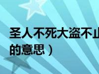 圣人不死大盗不止后一句（圣人不死大盗不止的意思）