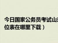 今日国家公务员考试山东省职位表（2013年山东省公务员职位表在哪里下载）