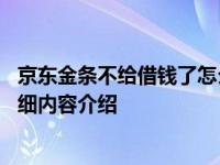 京东金条不给借钱了怎么回事 这几方面都有影响具体情况详细内容介绍