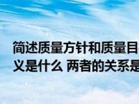 简述质量方针和质量目标的关系（质量方针和质量目标的含义是什么 两者的关系是什么）