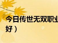 今日传世无双职业排行榜（传世无双什么职业好）