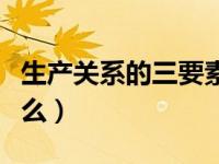 生产关系的三要素是（生产关系的三要素是什么）