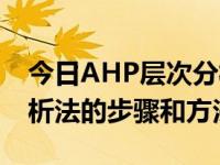 今日AHP层次分析法方法步骤（AHP层次分析法的步骤和方法）
