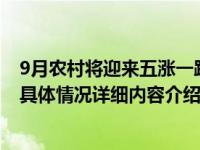 9月农村将迎来五涨一跌 户户涉及农民有喜有忧记得早准备具体情况详细内容介绍