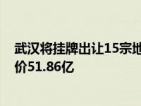 武汉将挂牌出让15宗地块总出让面积约132.29万方 起拍总价51.86亿