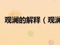 观澜的解释（观澜 什么意思求给方面意思）
