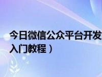 今日微信公众平台开发入门开放性实验（微信公众平台开发入门教程）