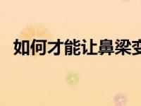 如何才能让鼻梁变高（怎么能让鼻梁变高）