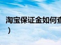 淘宝保证金如何查看（淘宝保证金在哪里查看）