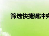 筛选快捷键冲突（筛选快捷键是什么）