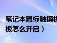 笔记本鼠标触摸板怎么清理（笔记本鼠标触摸板怎么开启）