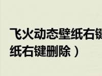 飞火动态壁纸右键菜单怎么删除（飞火动态壁纸右键删除）
