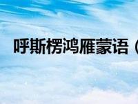 呼斯楞鸿雁蒙语（呼斯楞鸿雁蒙语版歌词）
