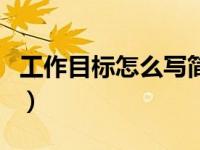 工作目标怎么写简单又好看（工作目标怎么写）