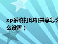 xp系统打印机共享怎么设置局域网（xp系统打印机共享怎么设置）