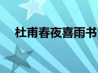 杜甫春夜喜雨书法欣赏（杜甫春夜喜雨）