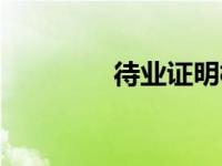 待业证明模板（待业证明）